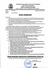 Surat Edaran Pemerintah Desa Desa Karangsari Nomer 443.2/30